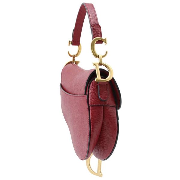 3 Christian Dior Handbag Saddle Bag Mini Red