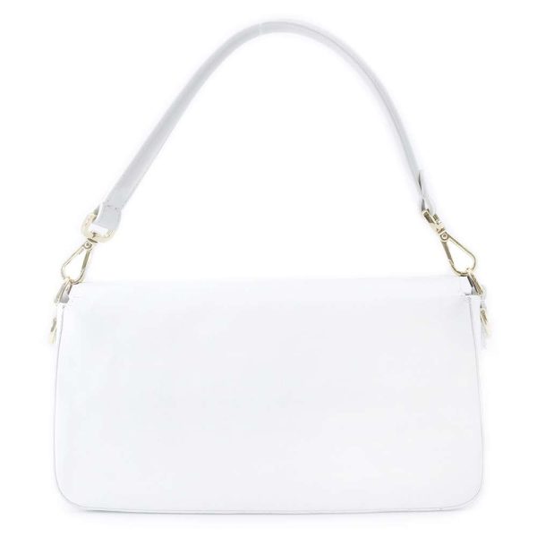 3 Fendi Shoulder Bag Baguette Drawing Bucket Bag White