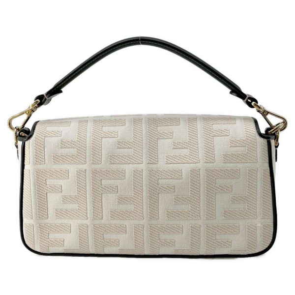 3 Fendi Shoulder Bag Zucca Mamma Bucket IvoryBlack