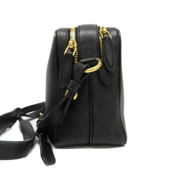 3 Prada Shoulder Bag Leather Black