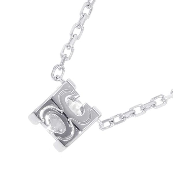 3 Cartier Necklace C De Diamond 018ct K18wg White Gold