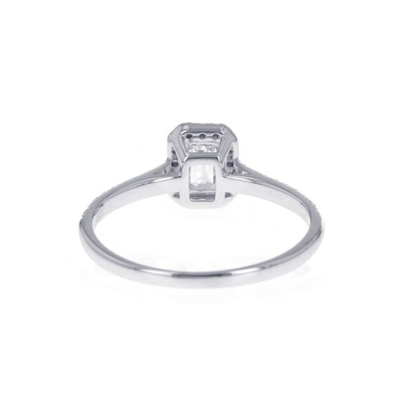 3 Diamond Ring Emerald Cut Diamond K18wg White