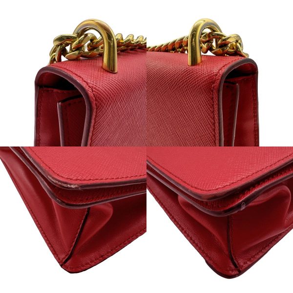 3 Prada Shoulder Bag Leather Red