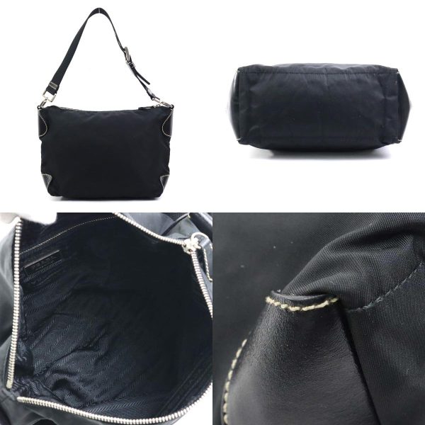 3 Prada Shoulder Bag Nylon Black Silver