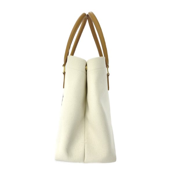 3 Celine Horizontal Cabas Logo Leather Tote Bag WhiteBrown