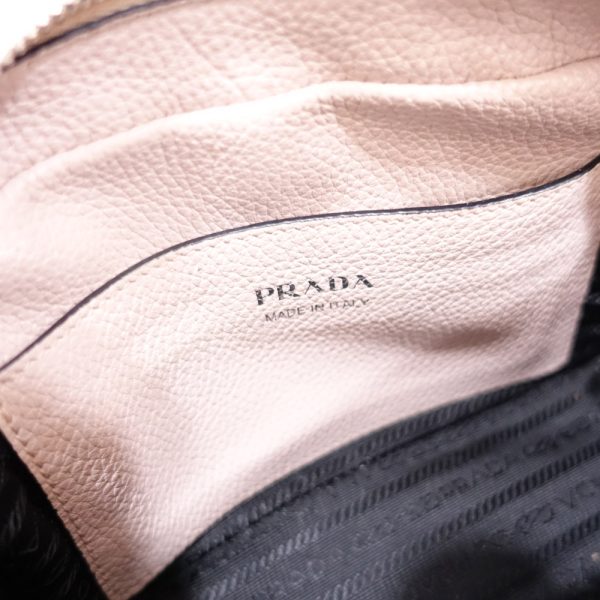 3 Prada Shoulder Bag Leather Sand Beige