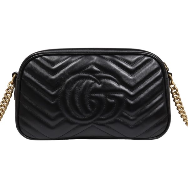 3 Gucci GG Marmont Small Chain Shoulder Bag Leather Black