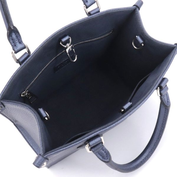 3 Louis Vuitton On the Go PM Handbag Empreinte Metallic Blue Navy