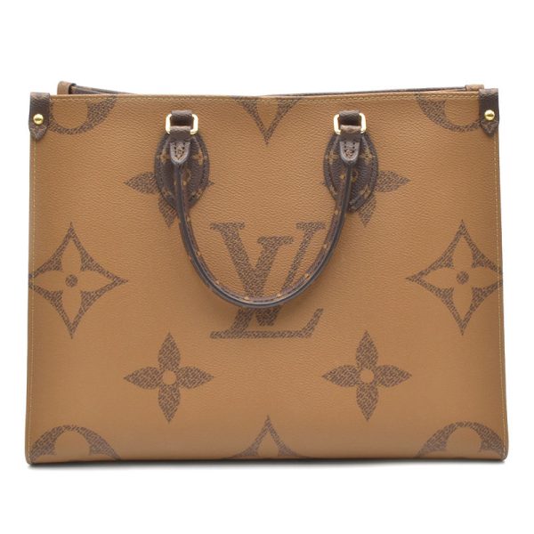 3 Louis Vuitton On the Go MM Monogram Reverse Handbag Brown