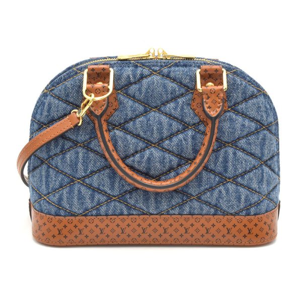 3 Louis Vuitton Alma BB Maltage Denim Leather Handbag BlueBrown