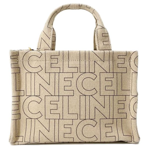 3 Celine Handbag Cabas Thais Small Canvas Beige