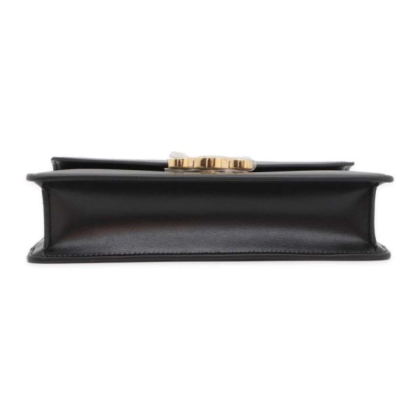 3 Celine Chain Wallet Triomphe Leather Black