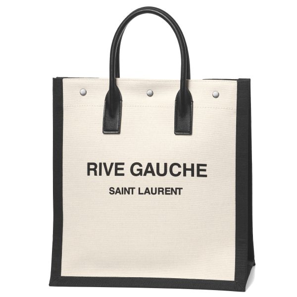 31476 0 Saint Laurent FAABR 9083 Rive Gauche Canvas Tote Bag BeigeBlack