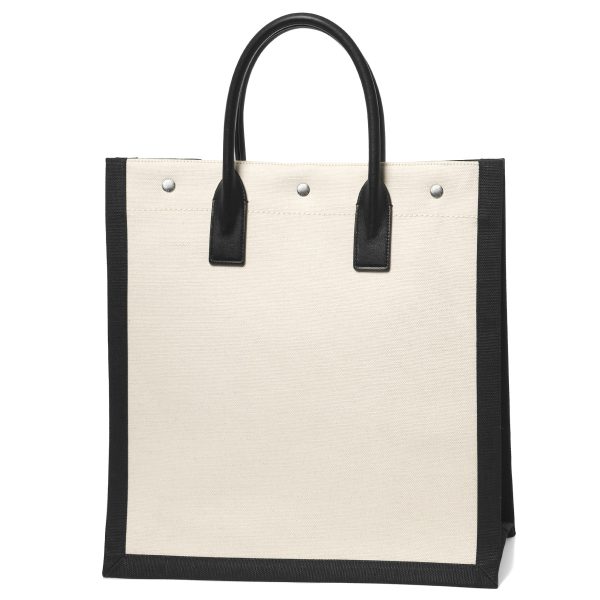 31476 2 Saint Laurent FAABR 9083 Rive Gauche Canvas Tote Bag BeigeBlack