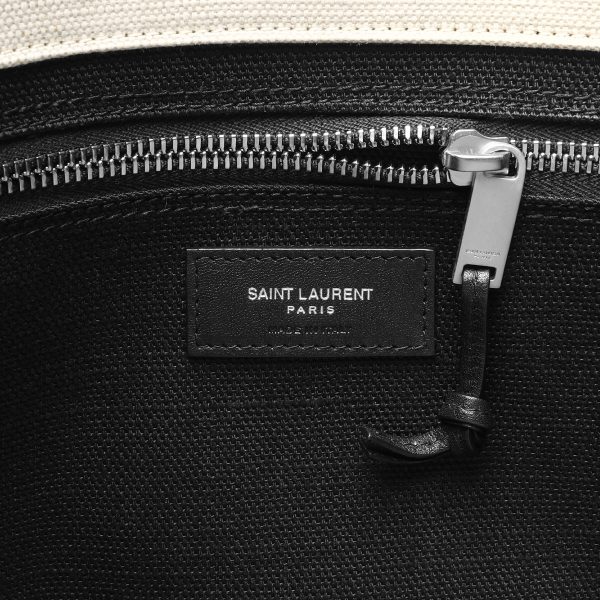 31476 5 Saint Laurent FAABR 9083 Rive Gauche Canvas Tote Bag BeigeBlack