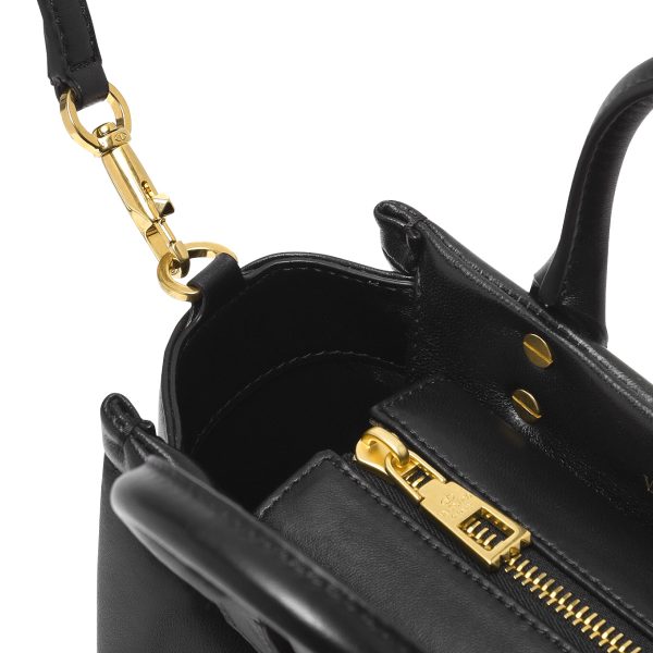 31708 4 Valentino Leather One Stud Shoulder Bag Womens Small Handbag Nero Black