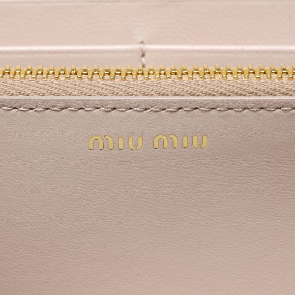 31778 4 Miu Miu Matelasse Nappa Bifold Long Wallet Leather Pink