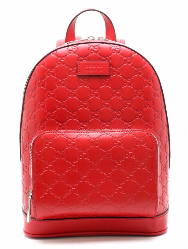 31880637 GUCCI Guccissima Leather Backpack Red