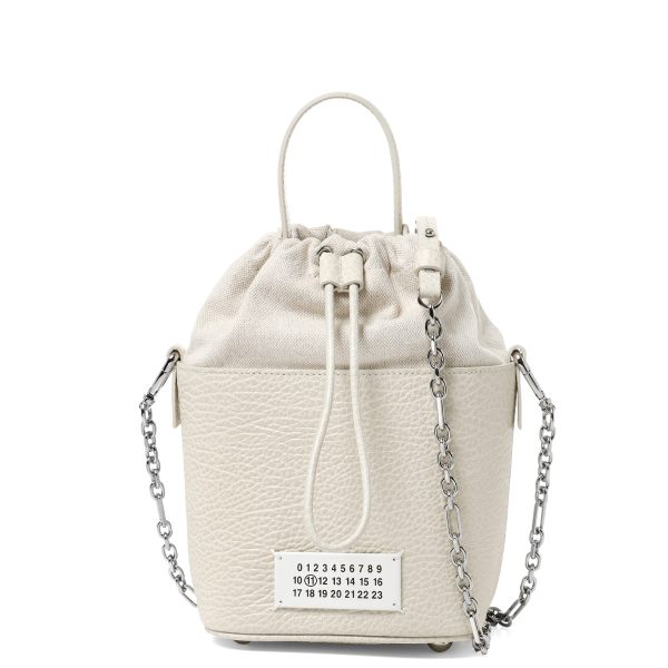 32448 0 Maison Margiela Shoulder Bucket Bag for Women Line 11 Small 5AC White