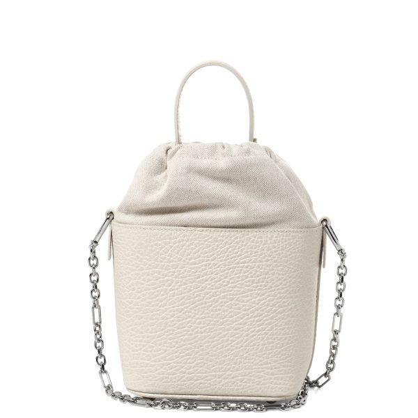 32448 2 Maison Margiela Shoulder Bucket Bag for Women Line 11 Small 5AC White