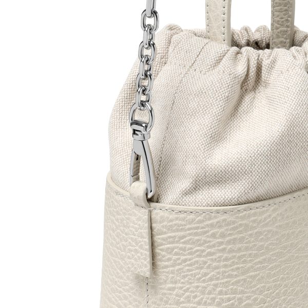 32448 4 Maison Margiela Shoulder Bucket Bag for Women Line 11 Small 5AC White