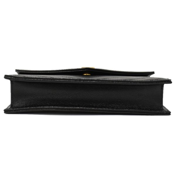 4 Saint Laurent Cassandra Envelope Chain Wallet Leather Black