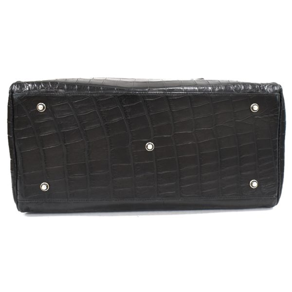 4 Zao Jra Boston Bag Handbag Crocodile Leather Black