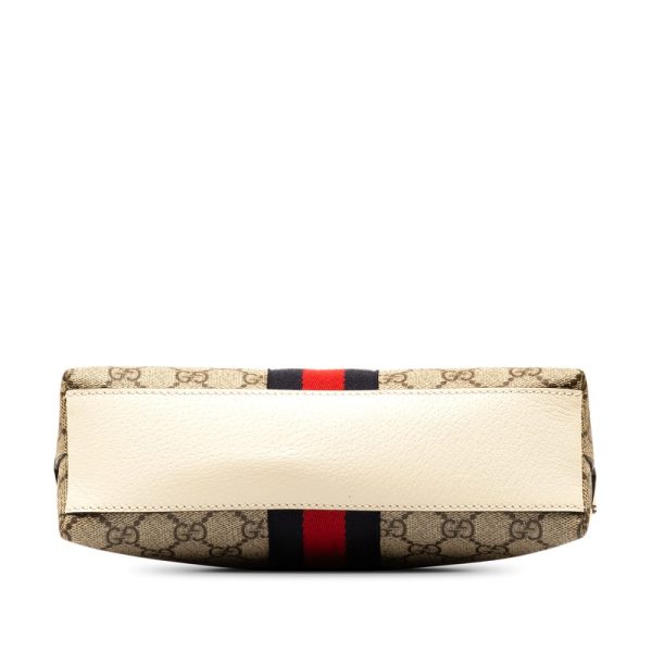 4 Gucci Ophidia GG Supreme Sherry Line Shoulder Bag White Red