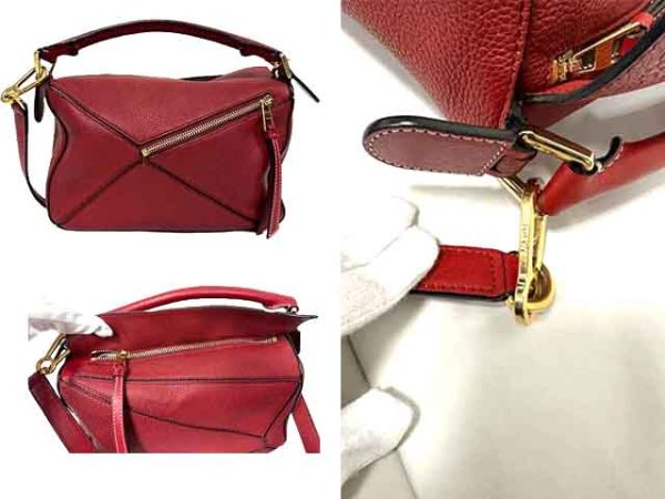 4 Loewe Puzzle Small Handbag Bag Leather Red