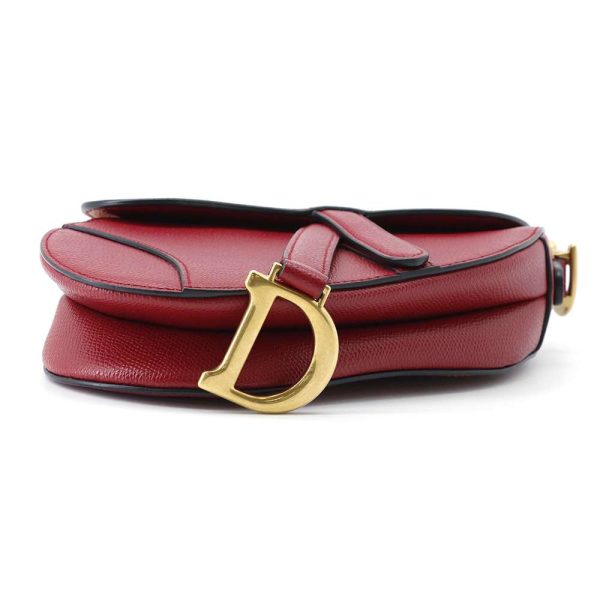 4 Christian Dior Handbag Saddle Bag Mini Red