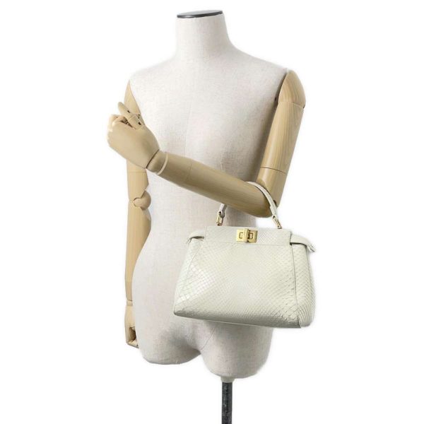 4 Fendi Handbag Mini Python 2way Shoulder Bag White