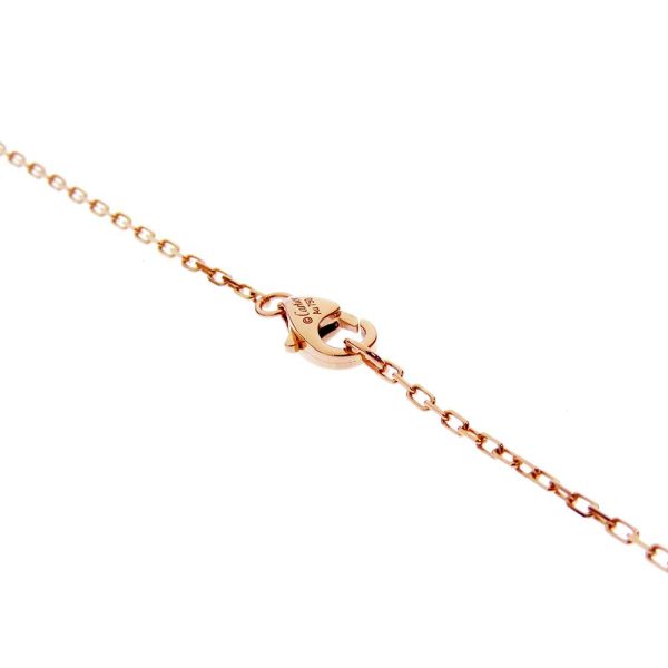 4 Cartier Necklace Logo Double C Diamond 5P Total 002ct K18PG Pink Gold