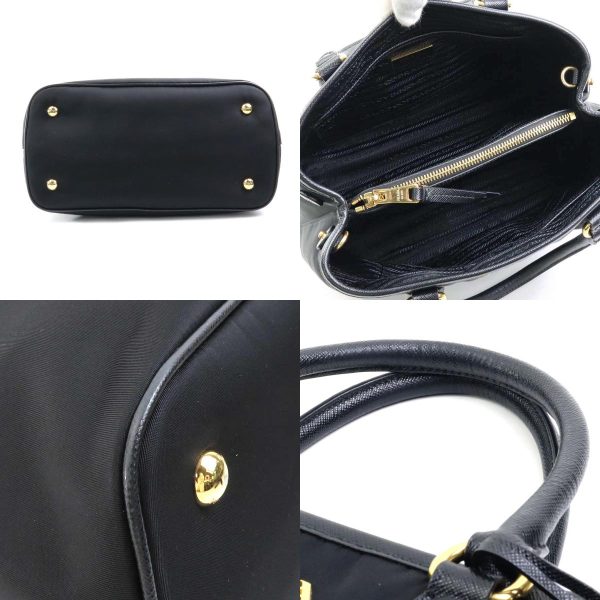 4 Prada Handbag Crossbody Shoulder Bag NylonLeather Black