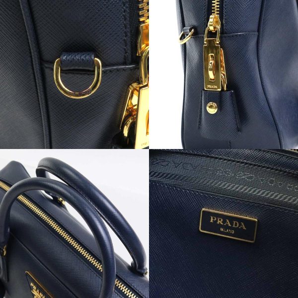 4 Prada Handbag Crossbody Shoulder Bag Leather Navy