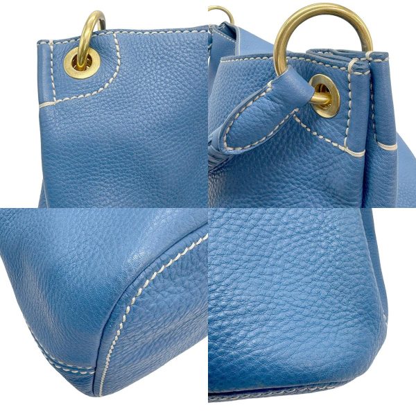 4 Prada Shoulder Bag Leather Blue