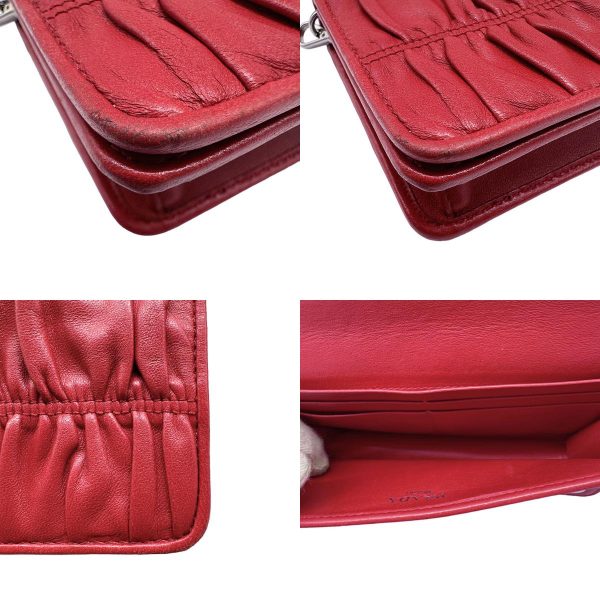 4 Prada Crossbody Shoulder Bag Leather Redsilver