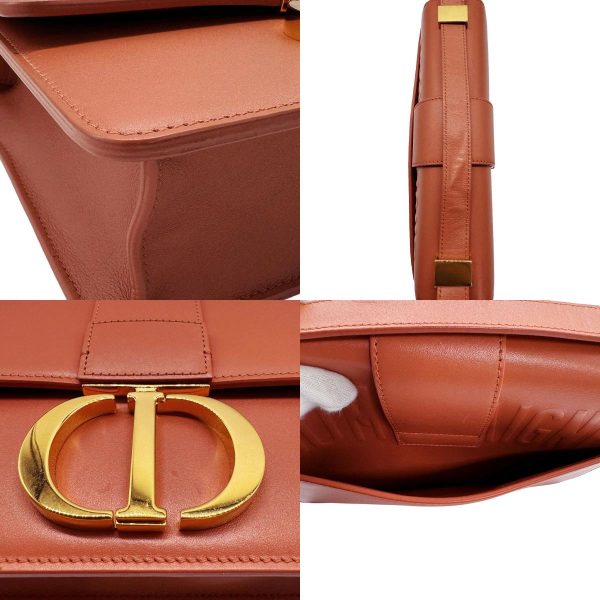 4 Christian Dior Shoulder Bag 30 Montaigne Leather Orange Brown