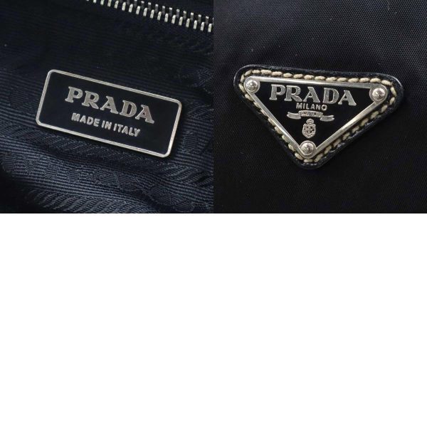 4 Prada Shoulder Bag Nylon Black Silver