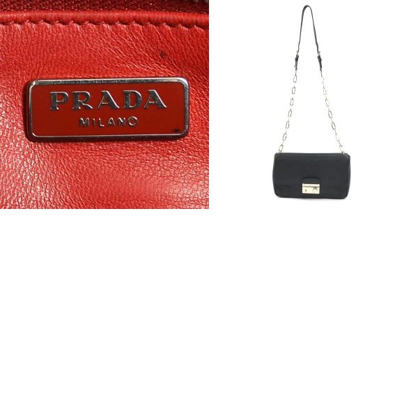 4 Prada Crossbody Shoulder Bag Leather Blacksilver