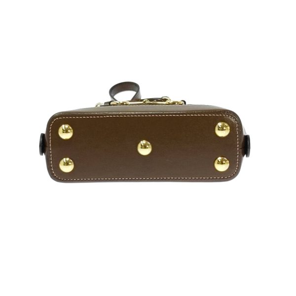 4 Gucci GG Supreme Horsebit 1955 Mini Top Handbag Canvas Brown