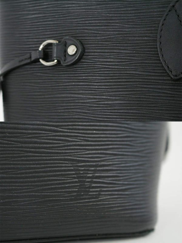 4 Louis Vuitton Epi Neverfull MM Tote Bag Pouch Noir Black