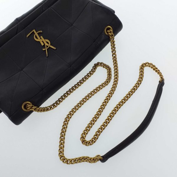 4 Saint Laurent Jamie Double Chain Shoulder Bag Lambskin Black