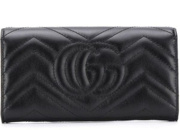 4 Gucci GG Marmont PassCard Case Long Wallet Leather Black