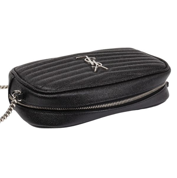 4 Saint Laurent Paris Mini Chain Shoulder Bag Leather Black