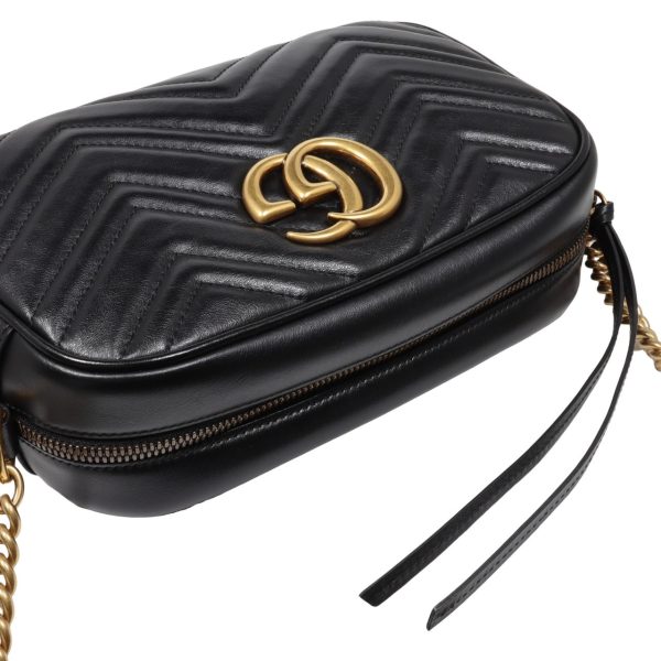 4 Gucci GG Marmont Small Chain Shoulder Bag Leather Black