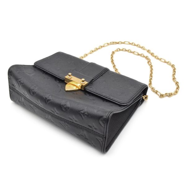 4 Louis Vuitton Saint Sulpice PM Leather Chain Shoulder Bag Noir Black