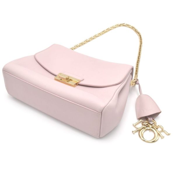 4 Christian Dior Chain Leather Shoulder Bag Pink