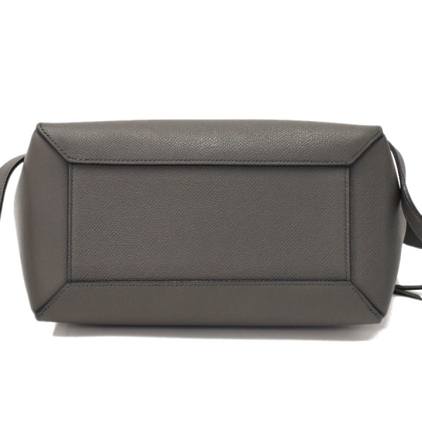 4 Celine Micro Belt Bag 2way Handbag Shoulder Bag Leather Charcoal Gray