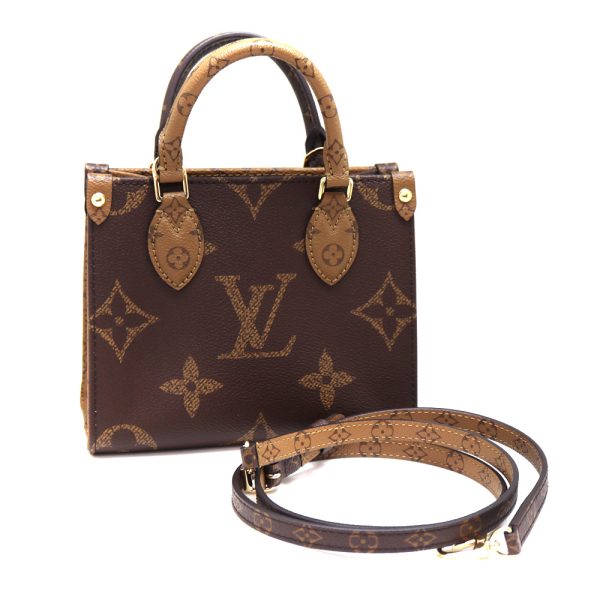 4518 1 Louis Vuitton On the Go BB Monogram Reverse Bag Brown