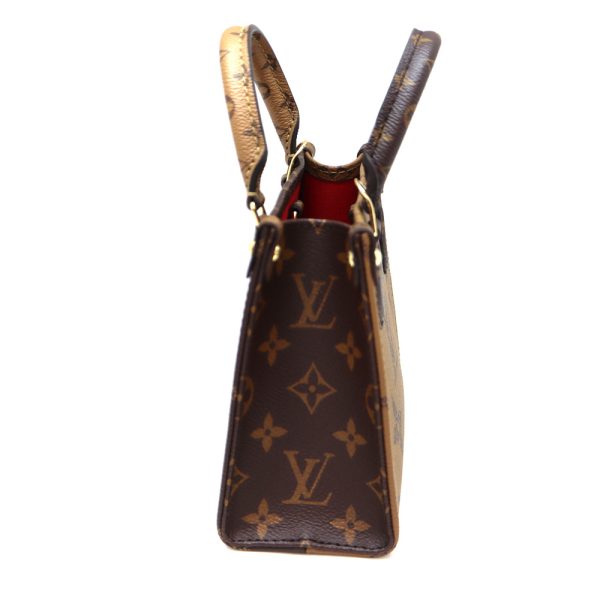 4518 4 Louis Vuitton On the Go BB Monogram Reverse Bag Brown